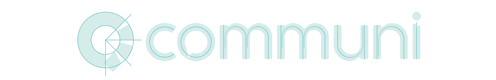 Construction drawing of the Communi mark and logotype
