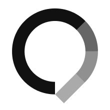A speech-bubble ring with three grey bands