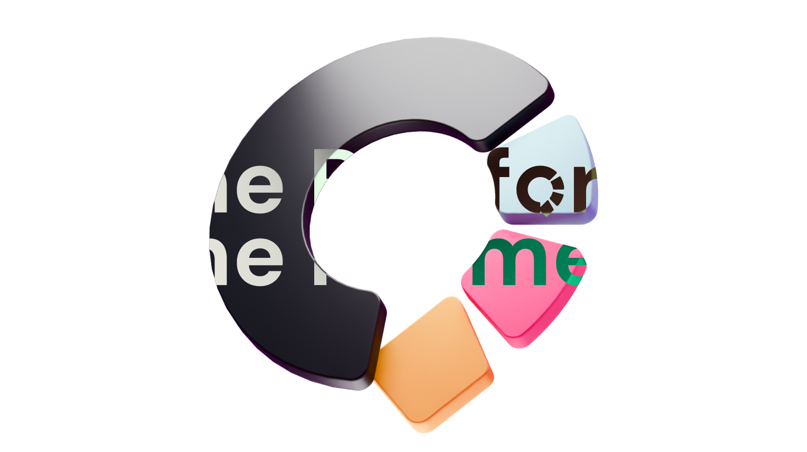 “One Platform, One Payment” set over the 3D Communi mark on a noisy teal, pink and yellow gradient