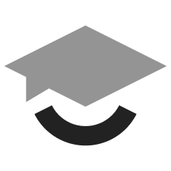 A graduation cap above a smile